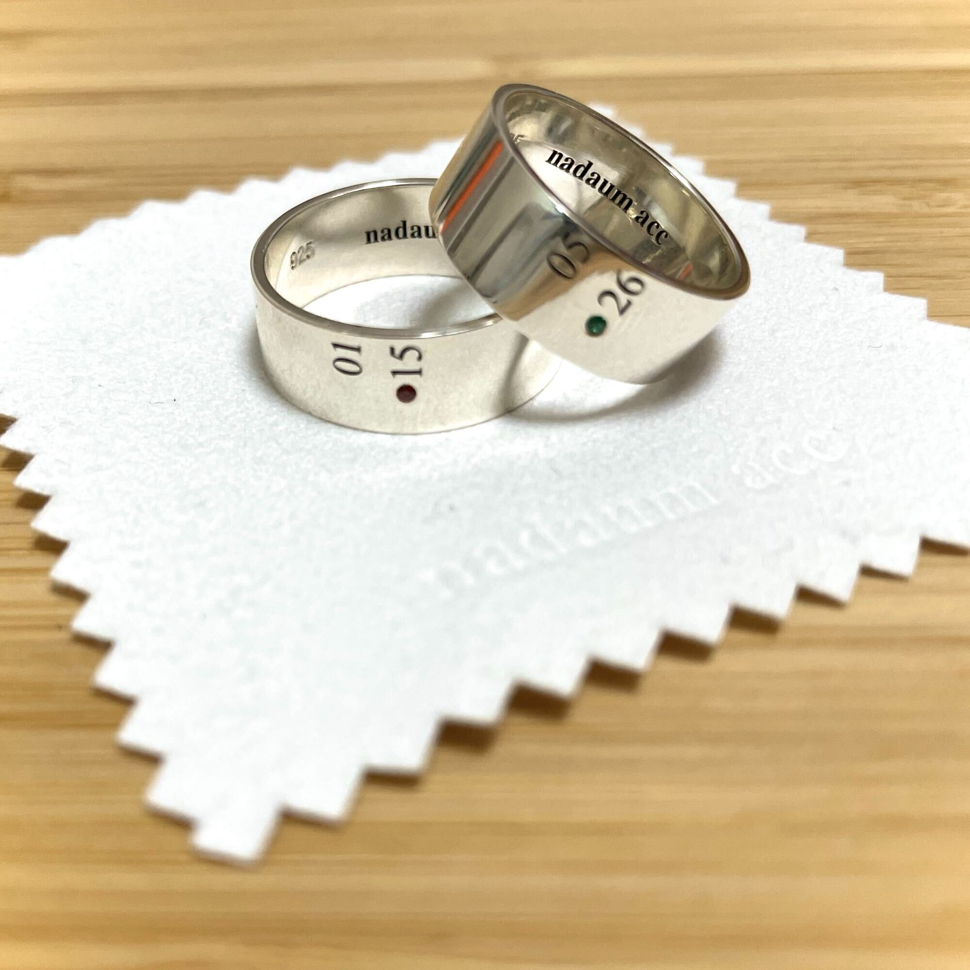 Number Ring（Silver 925 & birthstone）オーダーメイド数字刻印